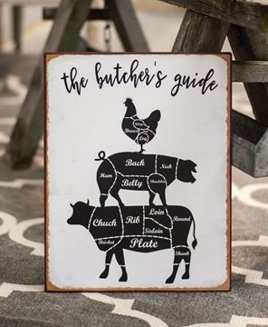 Picture of Butcher's Guide Distressed Metal Sign