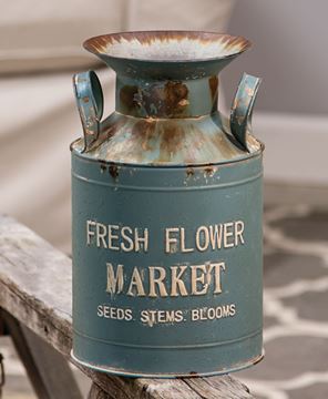 Picture of Vintage Fresh Flower Market Milk Can