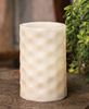 Picture of White Geometric Pillar Candle, White Light, 4.5”