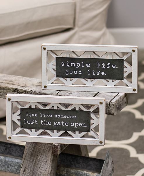 Gate Open Life Lattice Sign