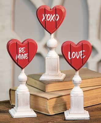 Picture of Be Mine Heart Pedestals, 3/Set