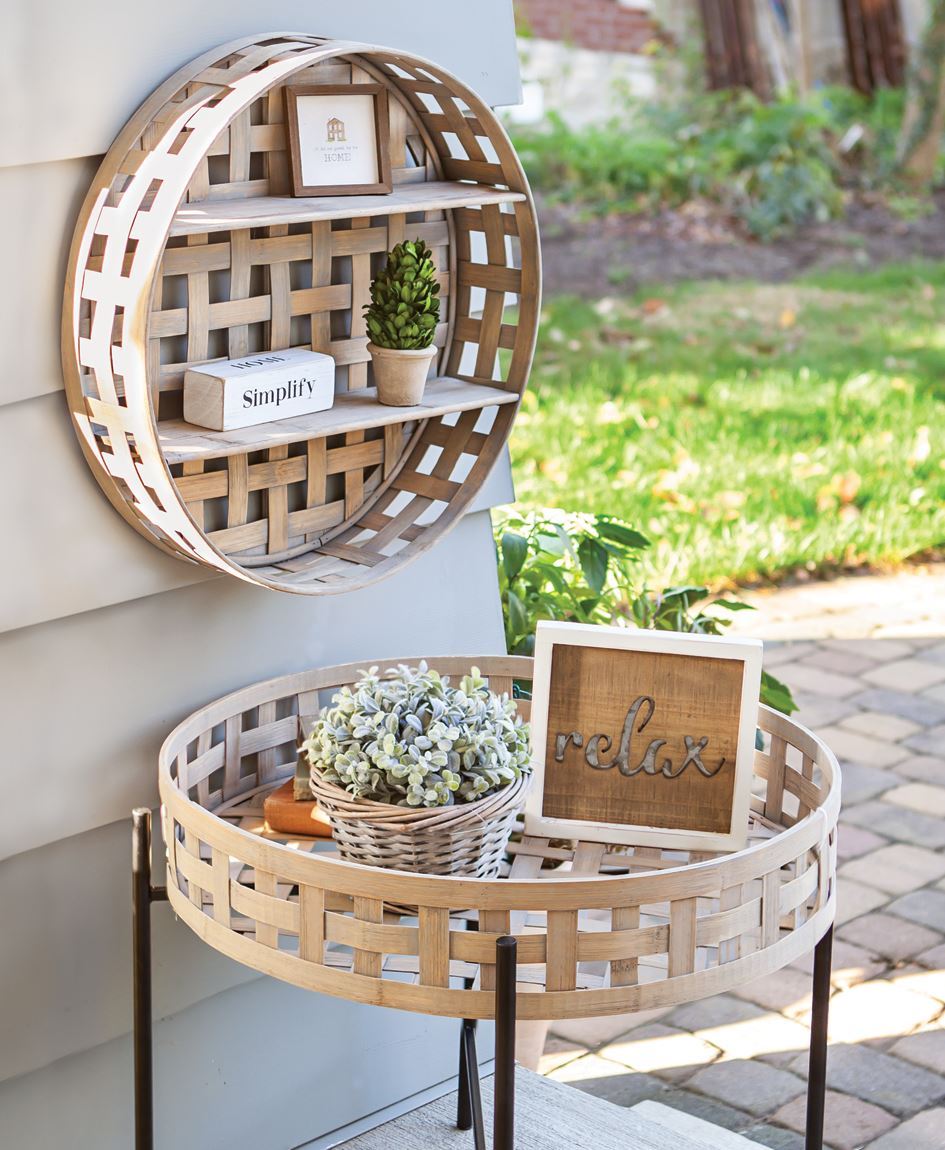Col House Designs Retail Round Basket Weave Coffee