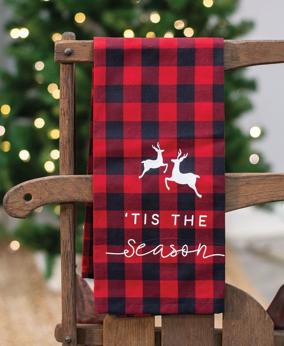 Col House Designs - Retail Red Buffalo Check Tis The Season Towel