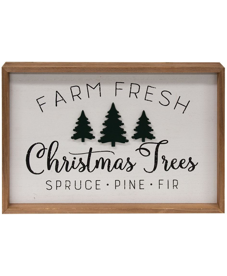 Col House Designs - Retail| Farm Fresh Trees Framed Wall Sign | Craft