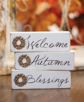Picture of Welcome, Autumn, Blessings Block, 3/Set