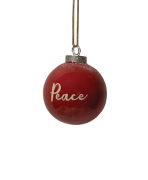 Picture of Red Ceramic Peace Ornament
