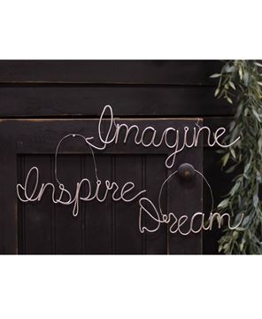 Picture of Inspire, Imagine, Dream Script Metal Ornament, 3/Set