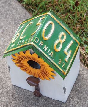 Picture of Vintage License Sunflower Birdhouse