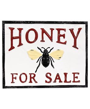 Picture of Honey For Sale Vintage Metal Wall Plaque