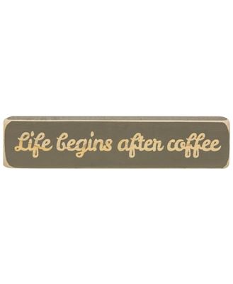 Picture of Life Begins After Coffee Laser Cut Block, 8"