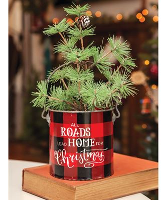 Picture of Roads Lead Home at Christmas Metal Bucket