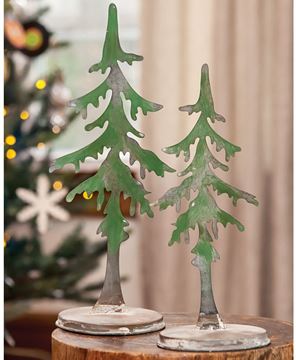 Picture of Distressed Green Metal Christmas Tree - 13.25"H