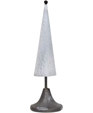 Picture of Distressed White Metal Christmas Cone Tree - 13.5"H