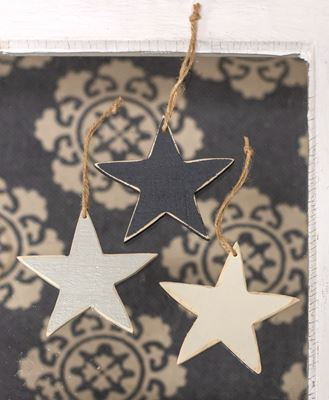 Picture of 3/Set Large Wooden Star Ornaments