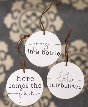Picture of Here Comes the Fun Wine Tags, Set/3