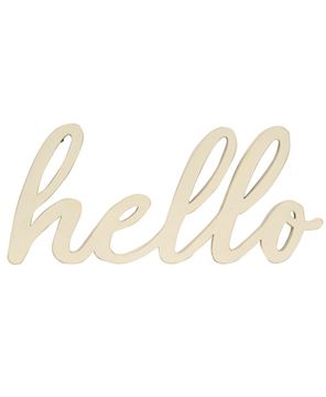 Picture of White Hello Cut-Out Script Hanger