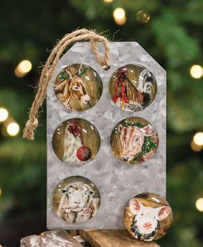 Picture of Christmas Farm Animal Magnets, 6/Set