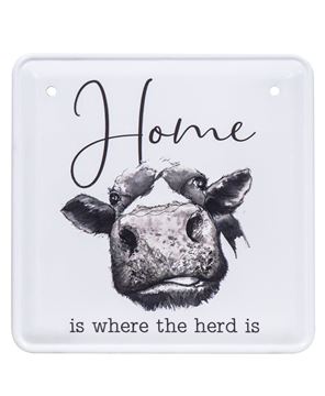 Picture of Home is Where the Herd Is Metal Sign