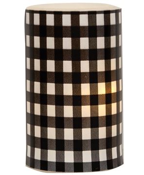 Picture of Black & White Small Check Timer Pillar - 3"x5"