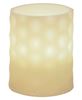 Picture of White Geometric Pillar Candle, White Light, 3.5”