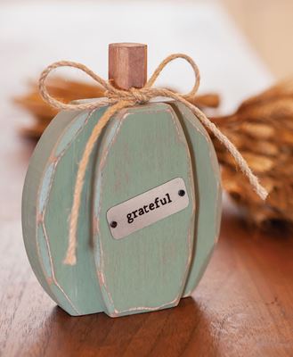 Picture of Teal Chunky Grateful Pumpkin Sitter