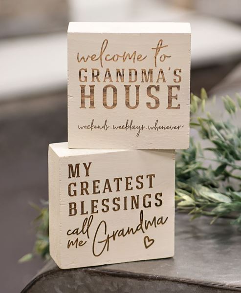Picture of Grandma's House Engraved Blocks, 2/Set