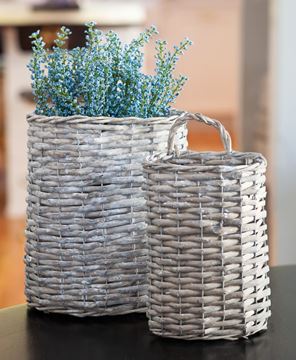 Picture of Gray Willow Oval Baskets, 2/Set