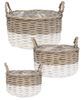 Picture of White Dipped Willow Bushel Basket Planters, 3/Set