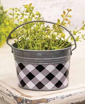Picture of Black & White Buffalo Check Oval Pail