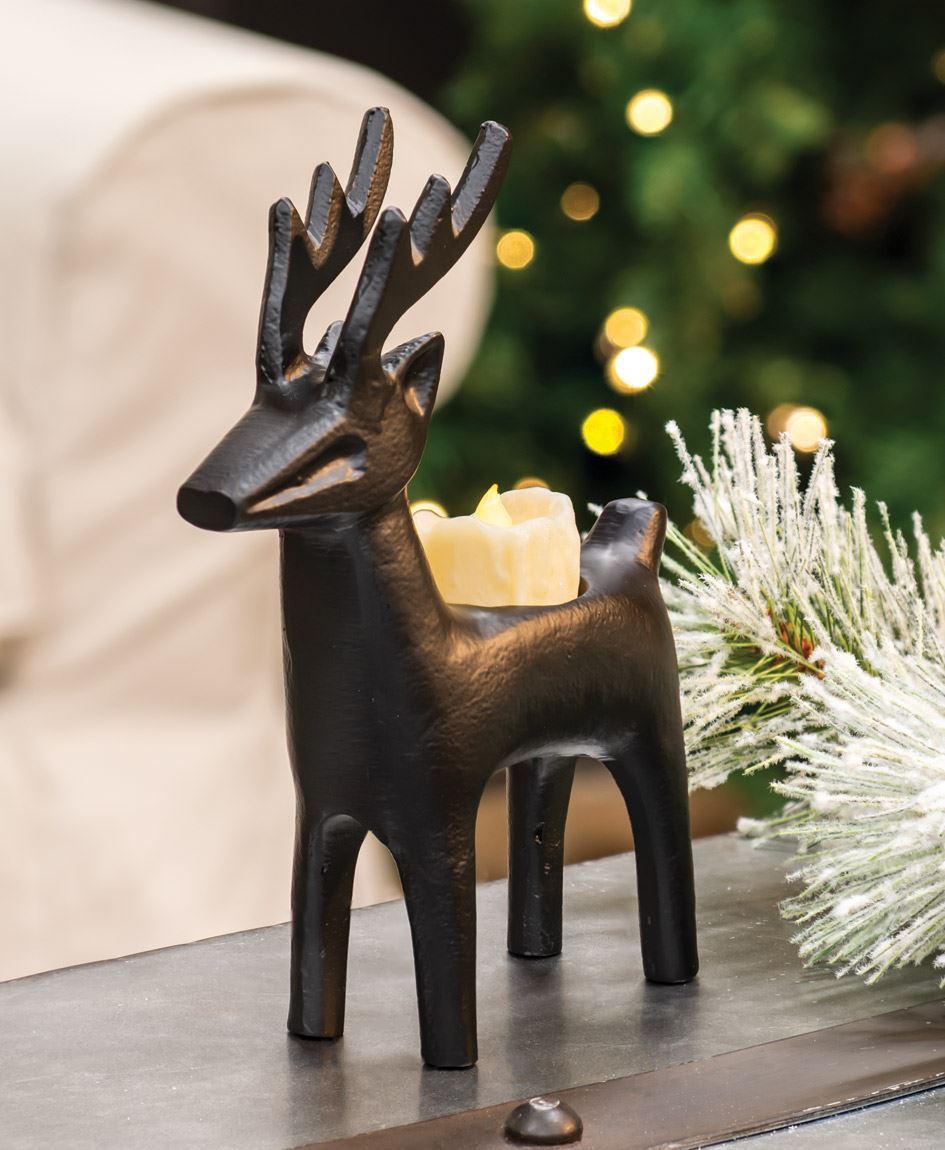 Col House Designs - Retail| Cast Iron Reindeer Tealight Holder