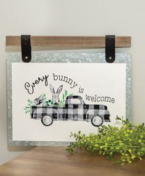 Picture of Every Bunny Is Welcome Bunny & Truck Plaque