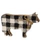 Picture of Black & White Gingham Check Chunky Wooden Cow