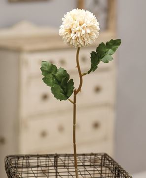 Picture of Pompom Flower Stem, 14" White