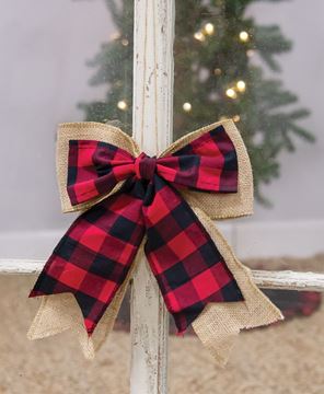 Picture of Buffalo Check and Burlap Bow