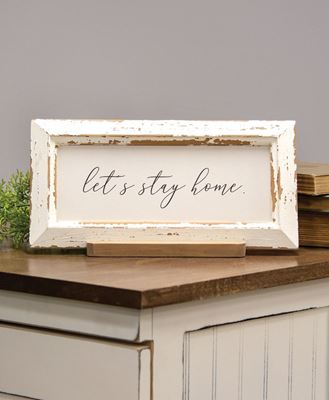Picture of Let's Stay Home Distressed Frame w/Holder