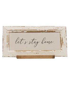 Picture of Let's Stay Home Distressed Frame w/Holder