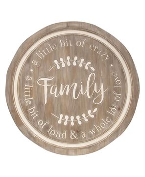 Picture of Distressed Family Phrases Engraved Round Sign