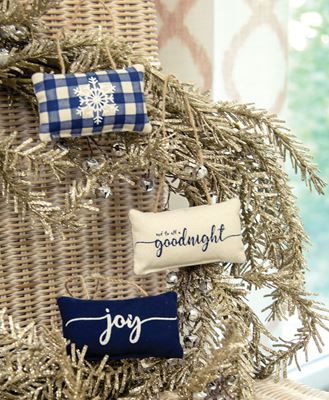 Picture of Blue Winter Pillow Ornaments, 3/Set