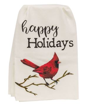 Picture of Happy Holidays Cardinal Dish Towel