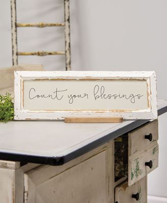 Picture of Count Your Blessings Distressed Frame w/Holder