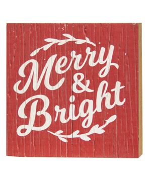 Picture of Merry Bright Rustic Wood Box Sign