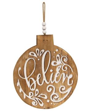 Picture of Believe Engraved Bulb Ornament Sign