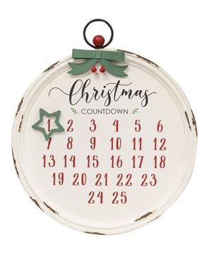 Picture of Distressed Christmas Bulb Countdown Calendar w/Star Magnet