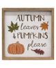Picture of Autumn Leaves & Pumpkins Please Distressed Wooden Frame
