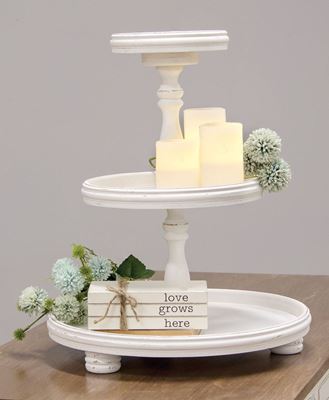 Picture of Shabby Chic Wooden Three-Tiered Tray
