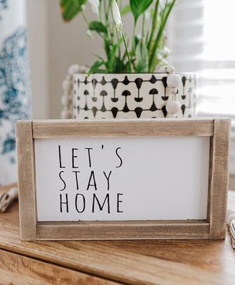 Picture of Let's Stay Home Framed Sign