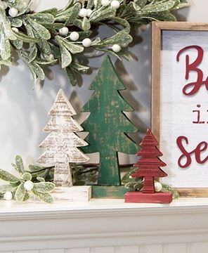 Picture of Rustic Wood Christmas Trees, 3/Set