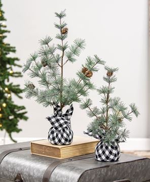 Picture of Buffalo Check Sparkle Pine Tree, 12"