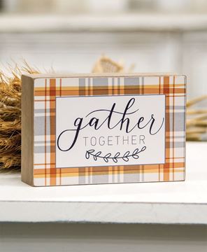 Picture of Gather Together Plaid Box Sign