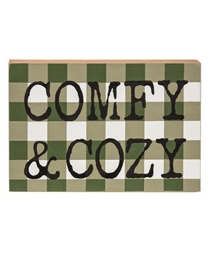 Picture of Comfy & Cozy Green Buffalo Check Box Sign